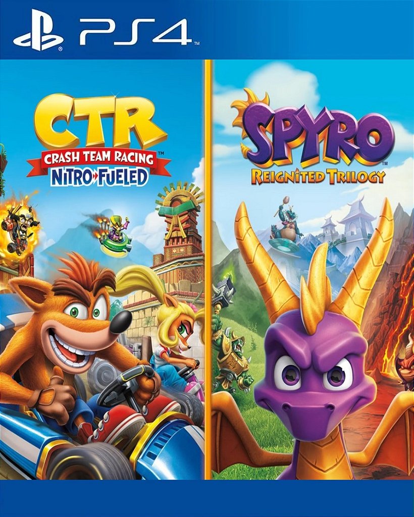 Pacote de Jogos - Crash Team Racing Nitro-Fueled + Spyro Trilogy PS4 Digital