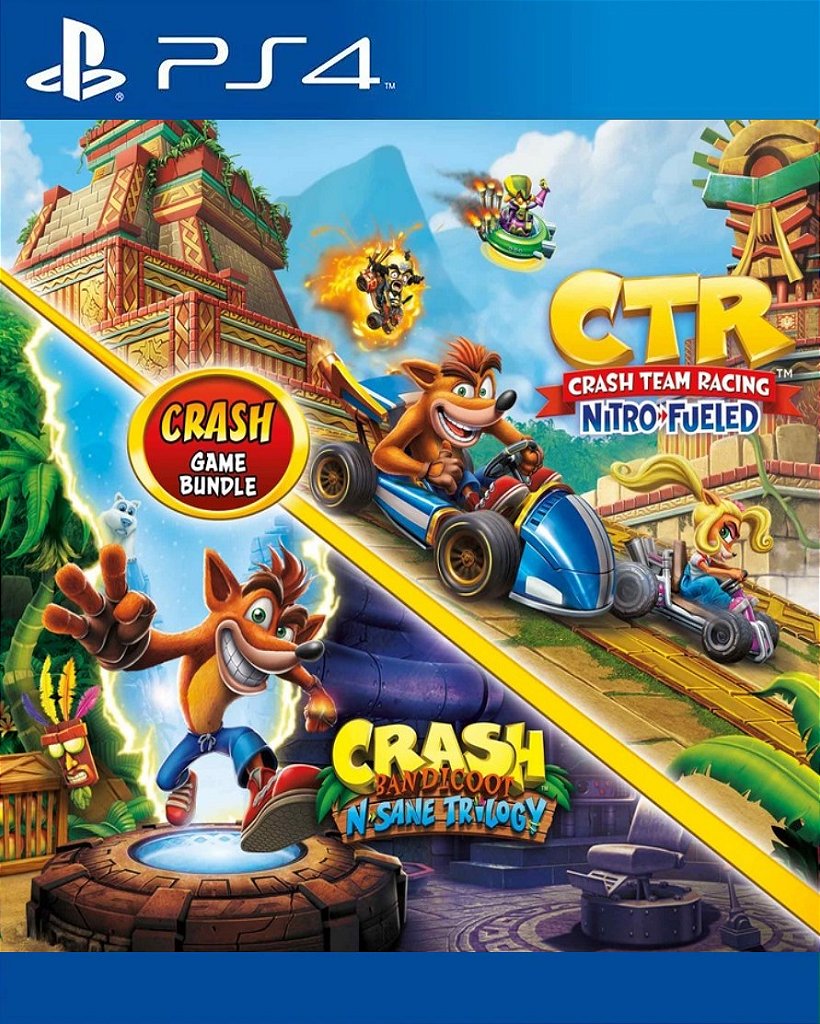 Crash Bandicoot N. Sane Trilogy + CTR Nitro-Fueled PS4 Mídia Digital