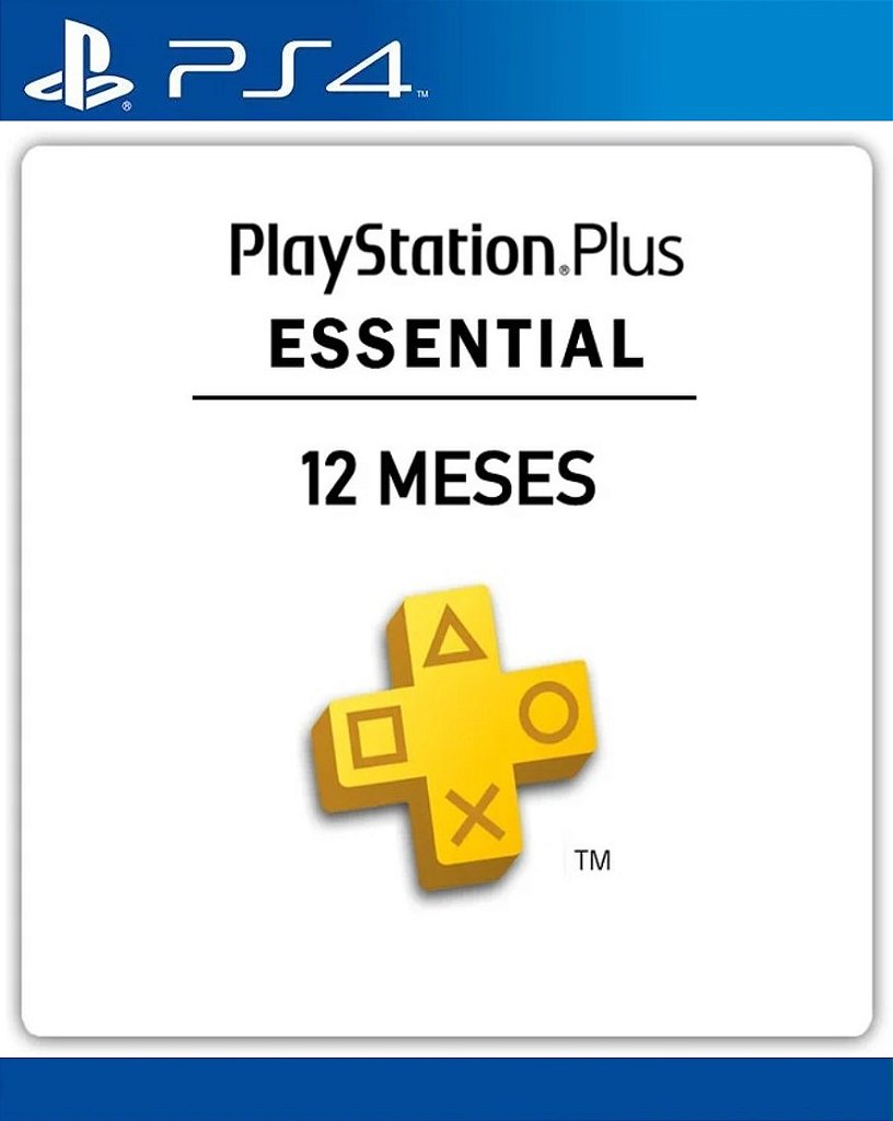 PlayStation Plus Essencial 12 Meses PS4 - Mídia Digital ( Leia a Descrição )
